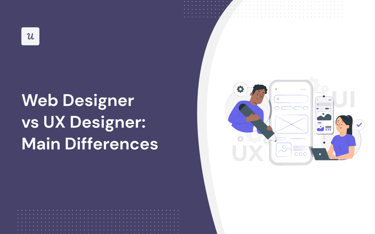 Web Designer vs UX Designer illustration