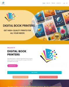 Digital book printing services homepage screenshot.